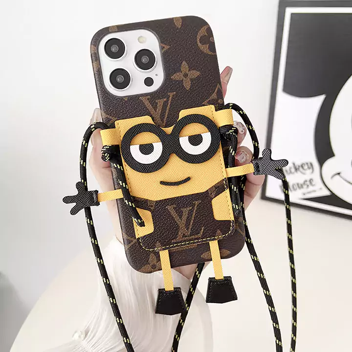 lv ルイヴィトン iphone 8 キャラクター カバー 肩掛け 全機種対応  かわいい 落下防止 ハイ ブランド スーパーコピー