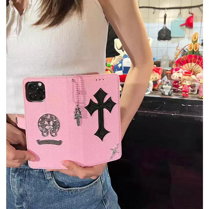 Chrome heart クロームハーツ風 iphone 8 手帳型 スマホケース 全機種対応 激安 多機能 カップル 偽物